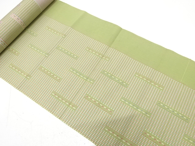 JAPANESE KIMONO / ANTIQUE BOLT FOR HASSUN OBI / SILK / WOVEN STRIPE 